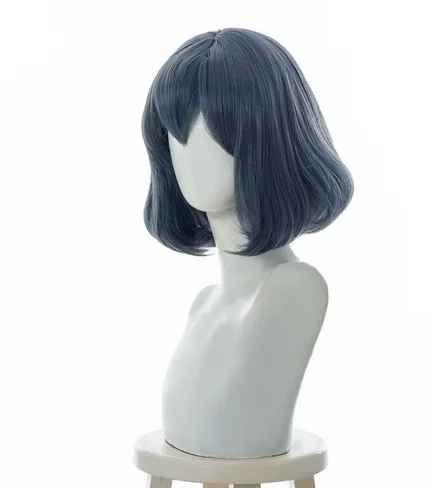 

Аниме Черный клевер Неро Косплей Парики 35 см Короткие смешанные синие синтетические волосы Боб