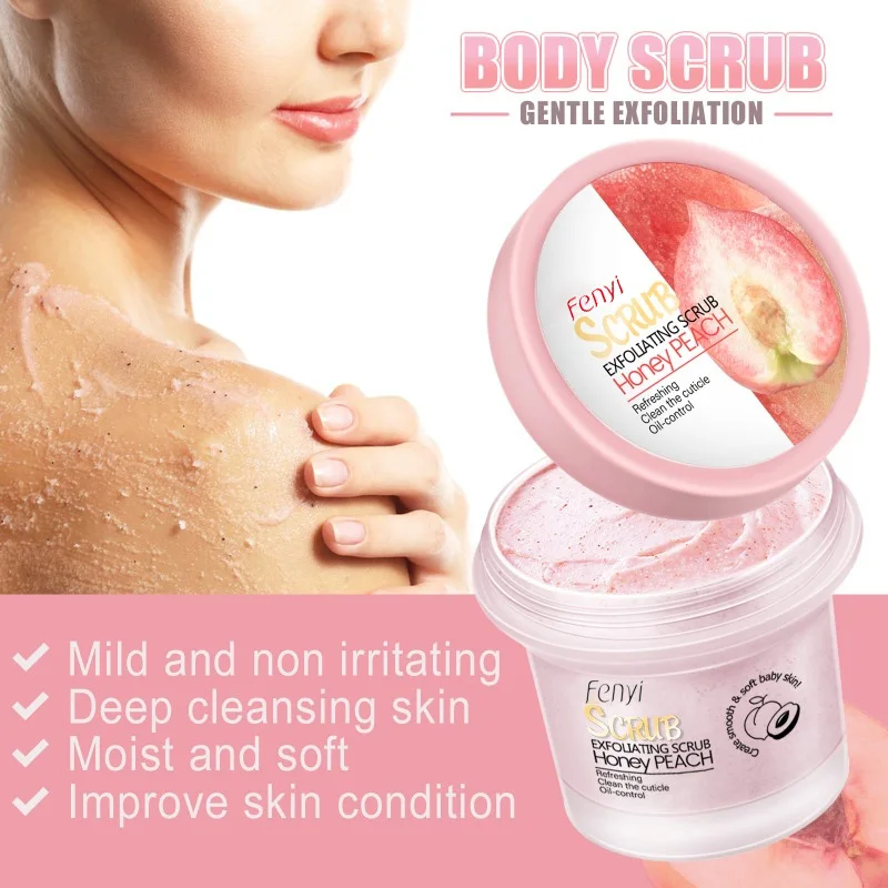 

Peach Scented Body Scrub Exfoliating Whitening Moisturizing Smoothing Skin Deep Cleansing Dead Skin Remover Nourishing Body Care