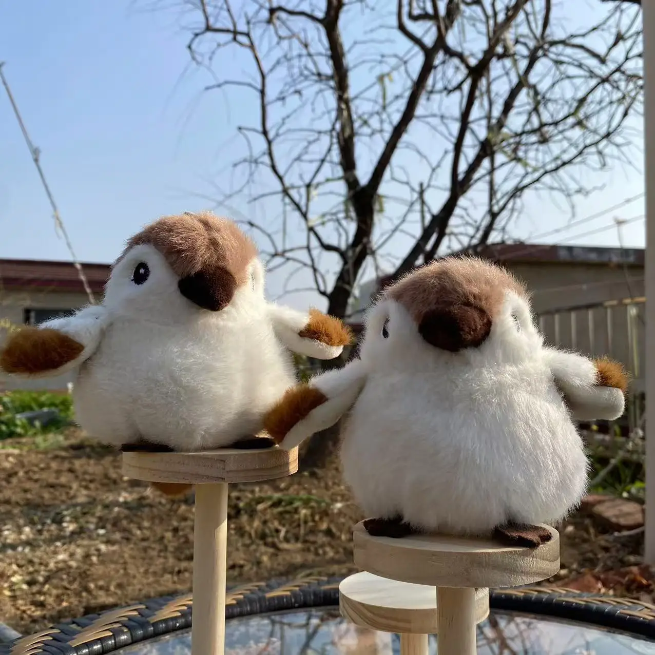 Boneca chaveiro passarinho com pingente de pássaro