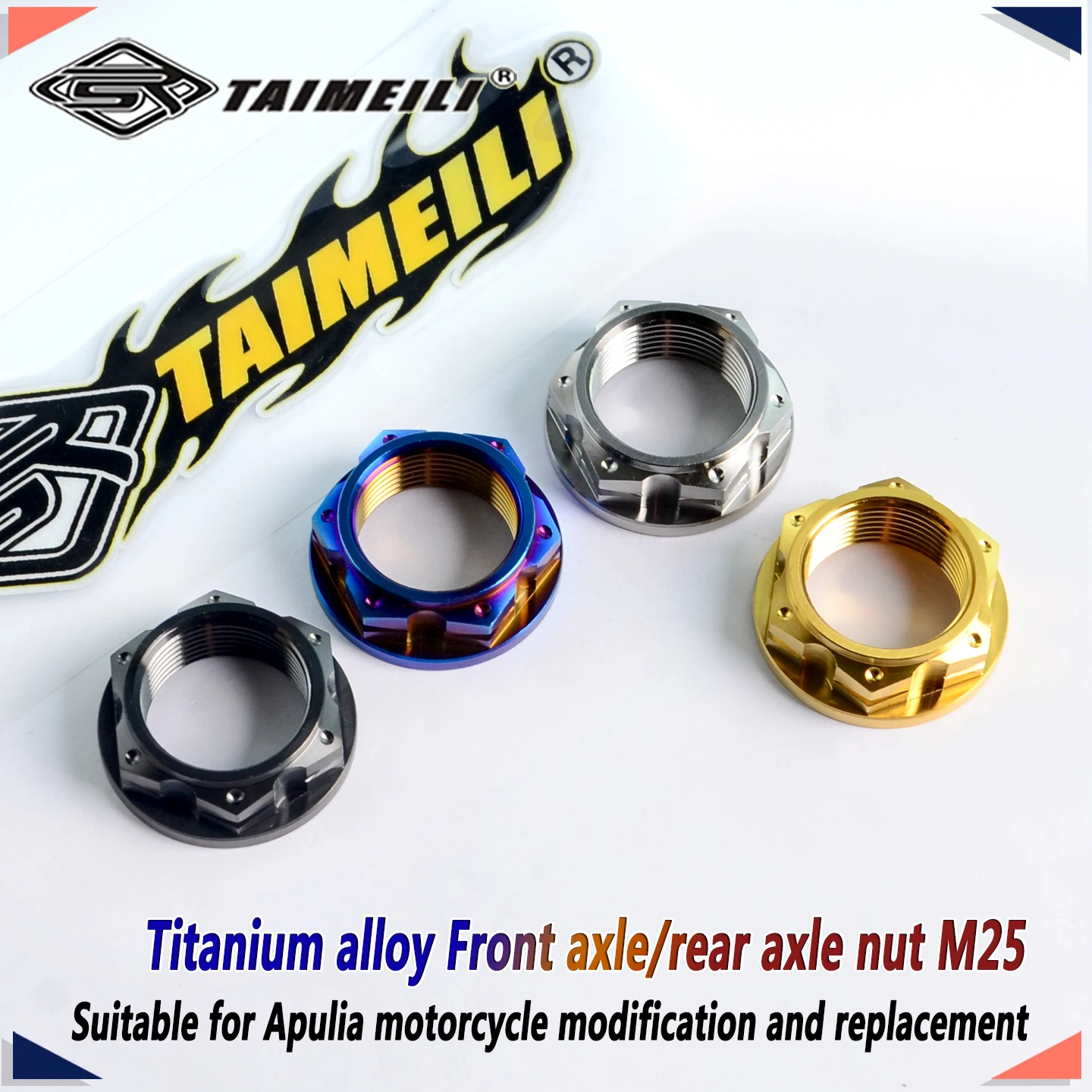 TAIMEILI Titanlegierung Hinterachsmutter/Vorderachsmutter M25 passend für Apulia RSV4 Modelle Motorrad-Mod-Ersatzbefestigung 1 Stück – Detail 5