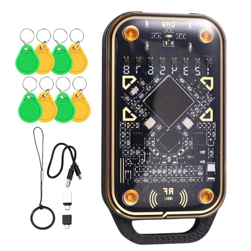 RISE-Chameleon V3.0 RFID Smart Chip Emulator Smart Card Reader NFC Read Writer ID IC Card Tag Copyer+4XUID/CUID Keychain
