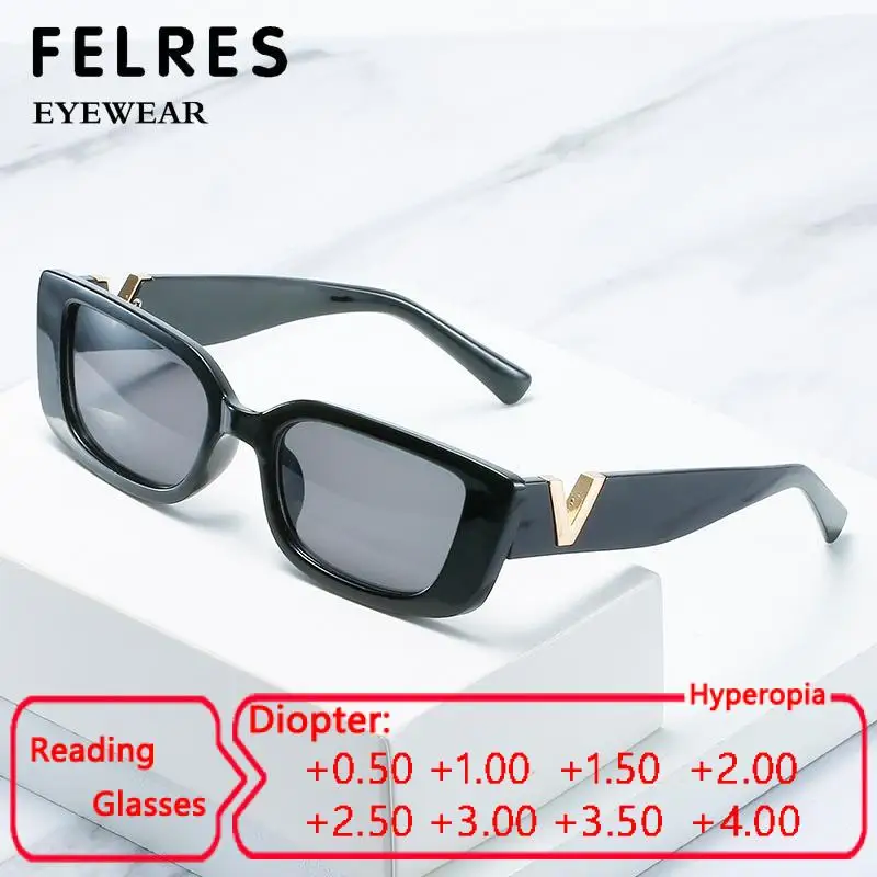 

Classic Small Frame Sqaure Tinted Reading Sunglasses Personality Women Trend Prescription Glasses Outdoor Shade Sunglasses