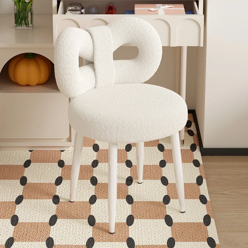 Modern Nordic Bouclé Upholstered Chair Featuring Unique Loop Backrest, Decorative Furniture for Home, Lounge, and Interior Space