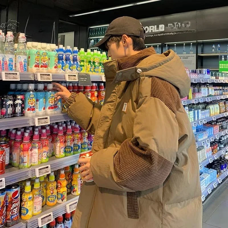 

Модная японская брендовая зимняя новая шапка с подкладкой из хлопка, мужская свободная морозостойкая верхняя одежда для пар с хлебом