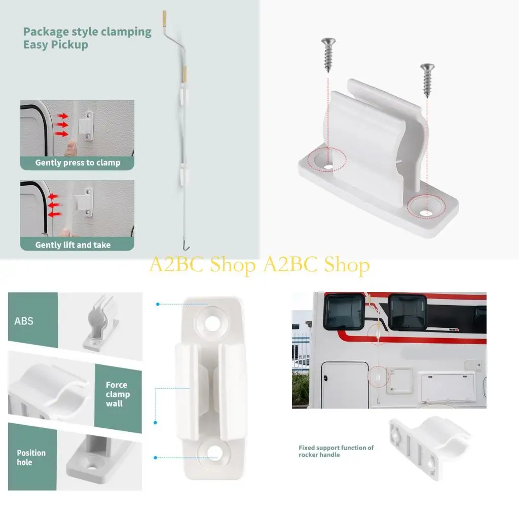 

A2BC Universal Awning Crank Holder Plastic Easy Setup Camping Crank Wall Bracket