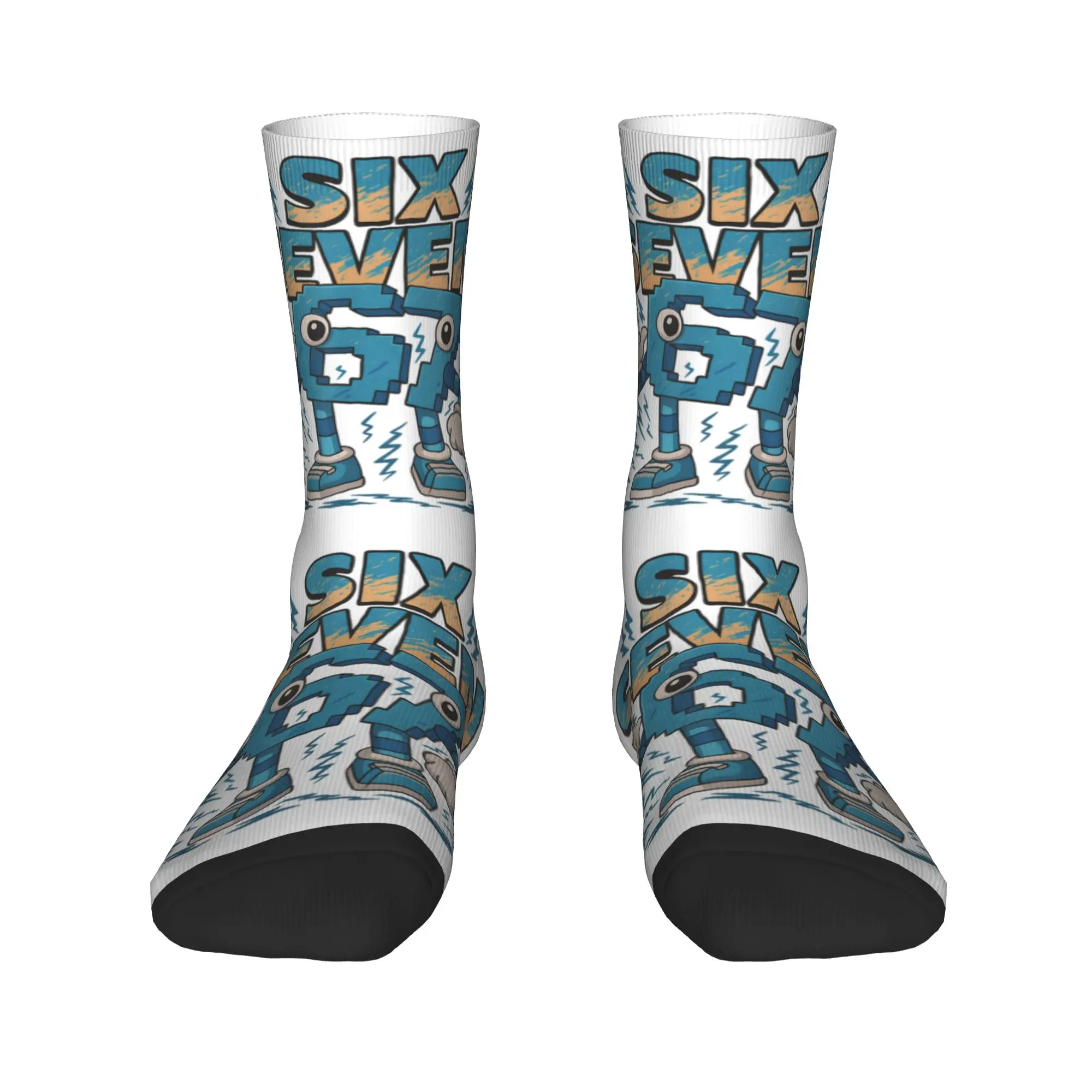 Cool Printed Six Seven Brainrot Italian Funny 67 Gaming Meme Socks for Men Women Stretch Summer Autumn Winter  Crew Socks