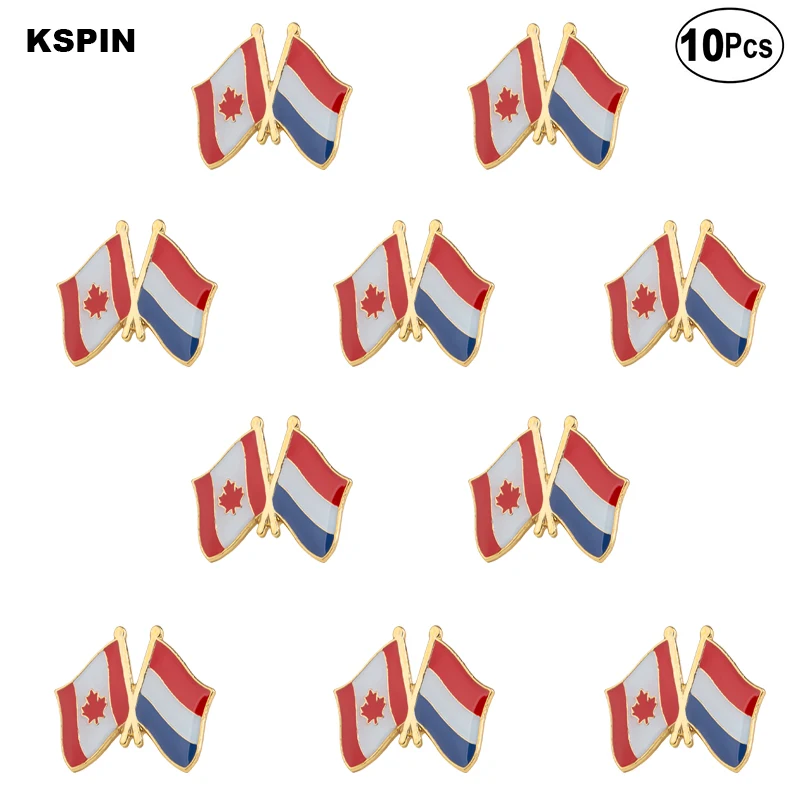 

Canada & Netherland Flag Lapel Pin Flag badge Brooch Pins Badges 10Pcs a Lot