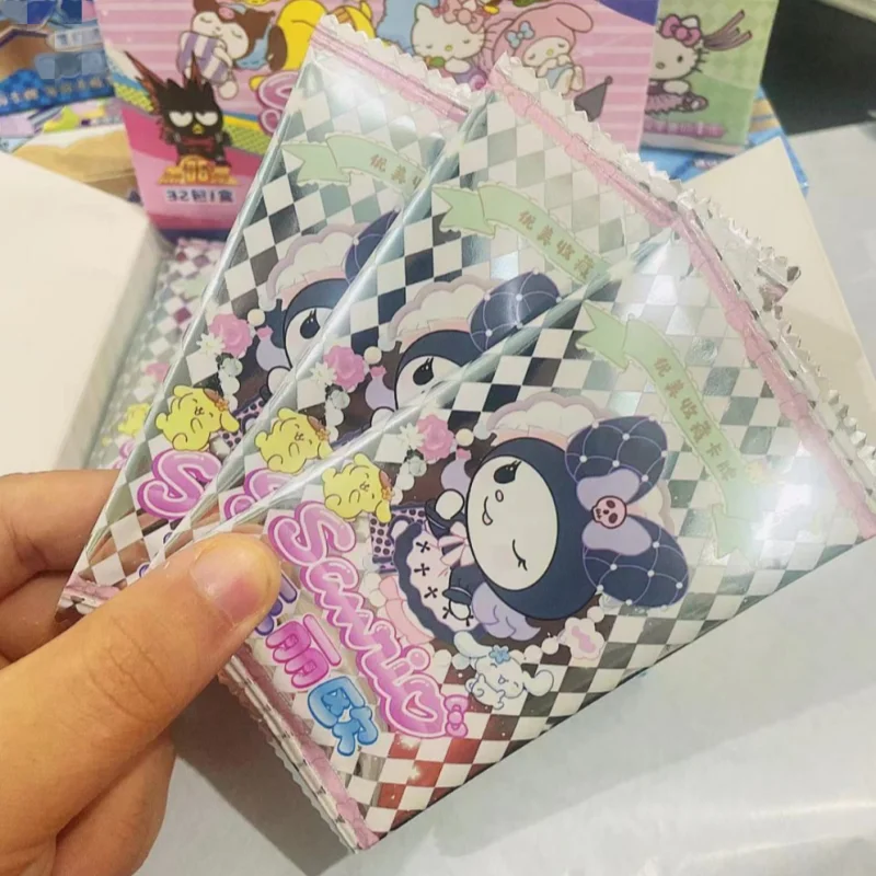 Cute Hello Kitty Sanrio Cards Kawaii Cinnamoroll Kuromi My Melody Cartoon Toys Trading Collectible Accessories Card Anime Gifts