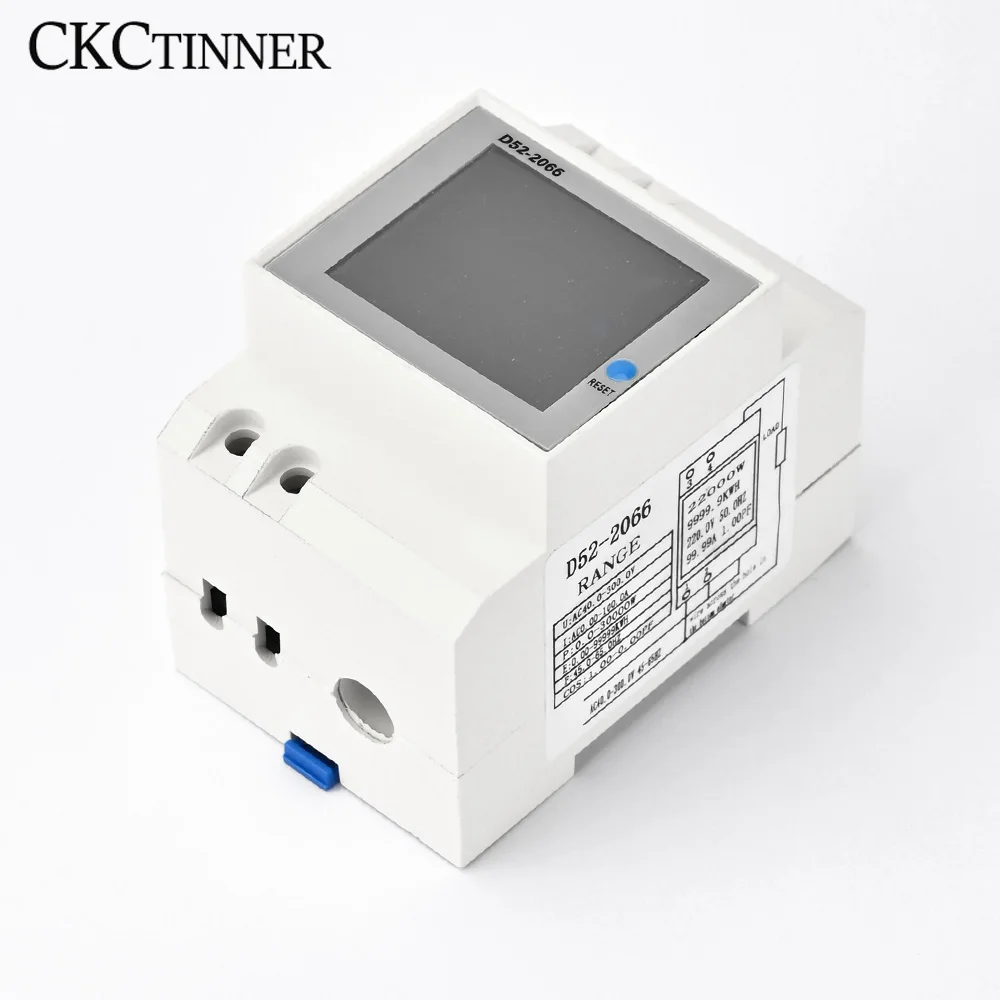 6IN1 Din Rail AC monitor Voltage Current Power Factor Active KWH Electric energy Frequency meter VOLT AMP 110V 220V 380V 100A