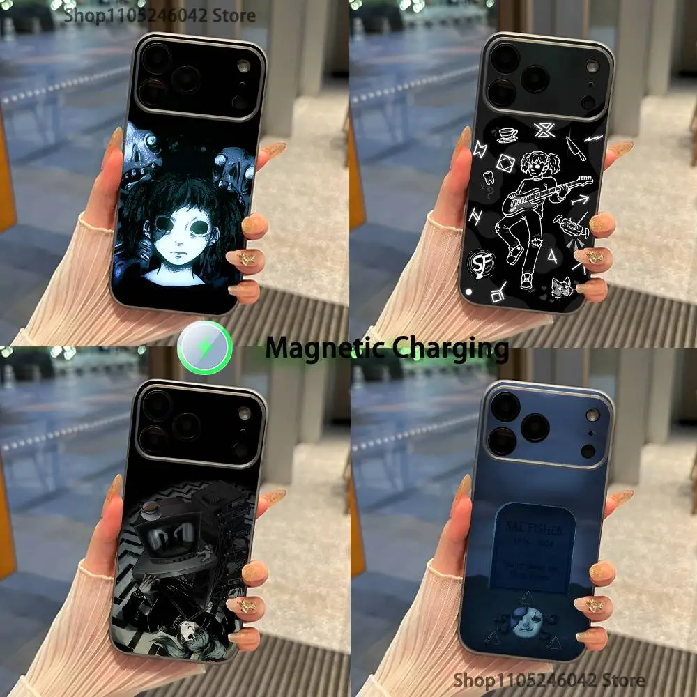 

Game S-Sally F-Face SF Magnetic Wireless Charging Transparent gray Phone Case For iPhone 17,16,15,14,13,12,11,Pro,Max,Plus