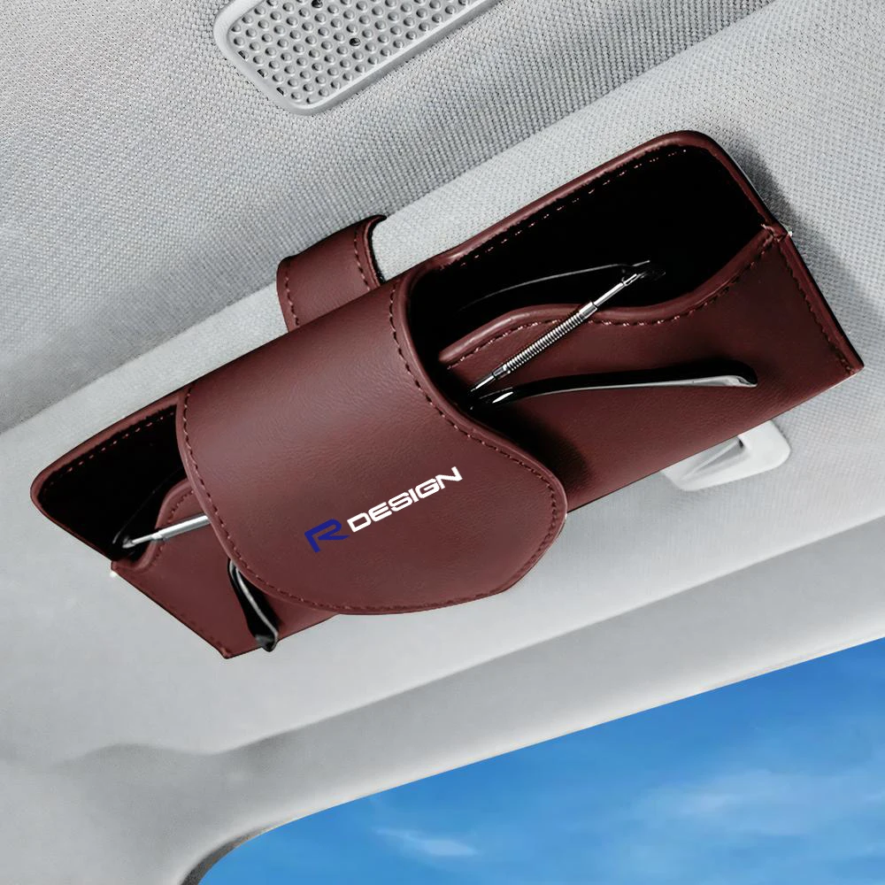 حامل نظارات السيارة حاجب الشمس شعار السيارة صندوق تخزين كليب لفولفو RDESIGN XC90 XC60 V90 D5 D2 S90 S80 S70 T5 V40 V60 V50