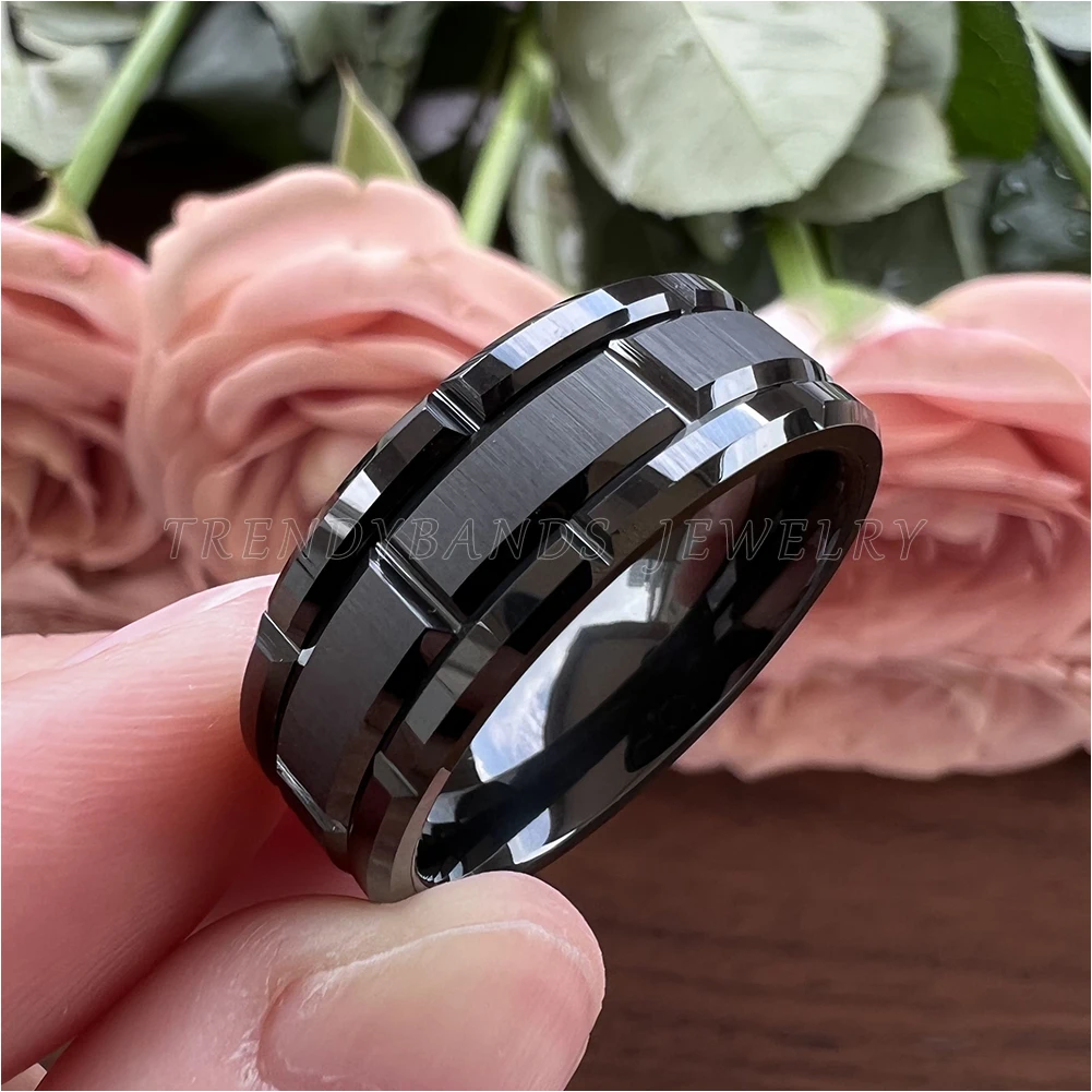 8mm Gold Color Tungsten Carbide Rings for Women Men Wedding Band Engagement Jewelry Matte Polished Shiny Comfort Fit