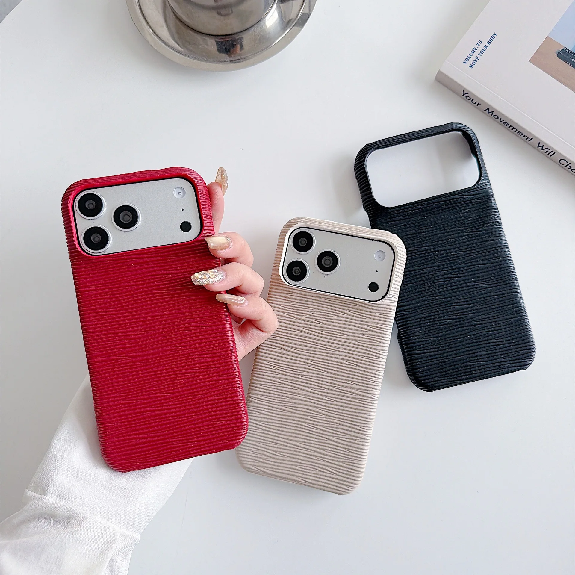 New Toothpick Pattern Suitable for iPhone 17 Promax Phone Case 16pro Half Pack 15 Heat Dissipation 14 Anti Drop Protection Cover