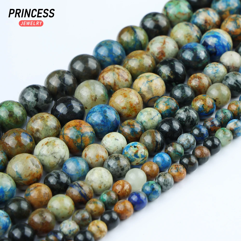 

Natural Azurite Stone Round Loose Spacer Beads for Jewelry Making Bracelet Necklace Wholesale Stone DIY Accessories 6 8 10mm