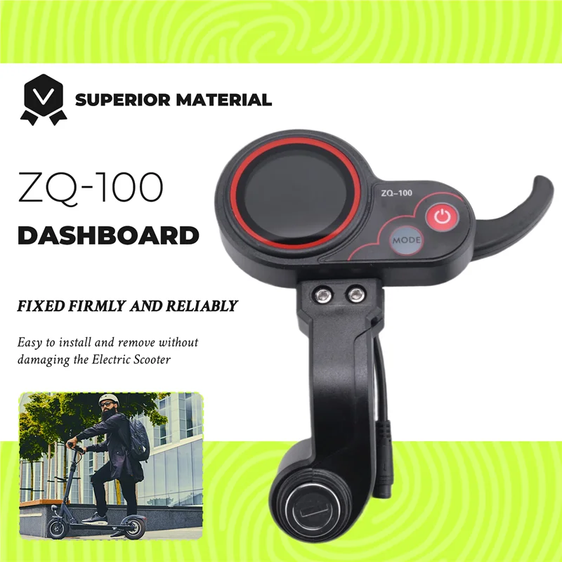 A23E-ZQ-100 Mileage Meter With Key Speed Adjustable Electric Scooter Meter 6 Pin Display For Electric Scooter Dashboard
