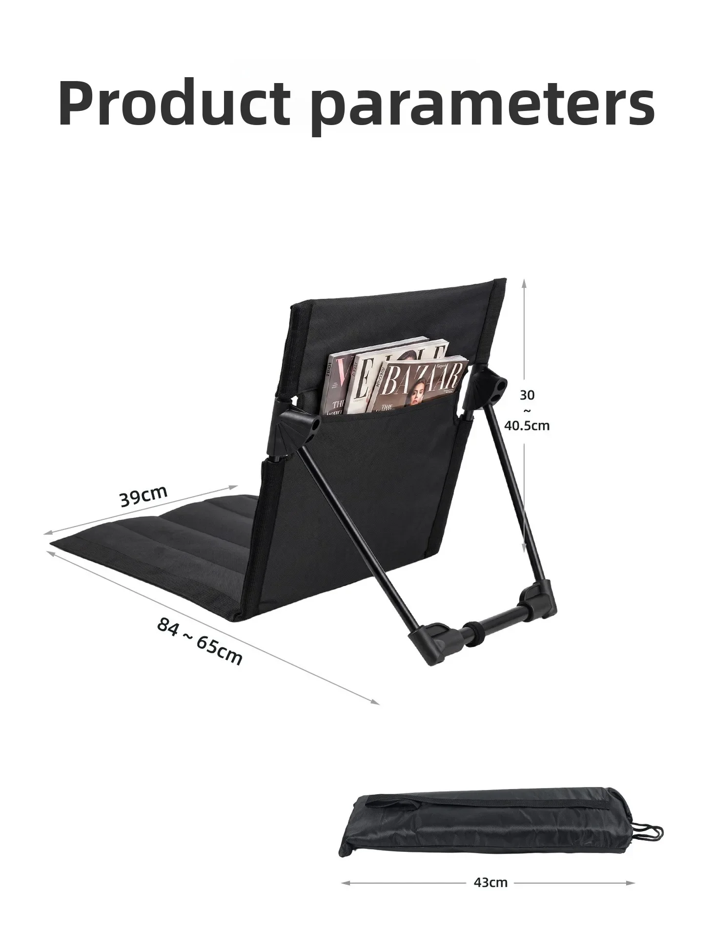 Neu verbesserte Outdoor-Klappstuhl mit Rückenlehne, Campingstuhl aus Aluminiumlegierung, Strandstuhl mit verstellbarer Rückenlehne, Liegestuhl für die Mittagspause – Detail 10