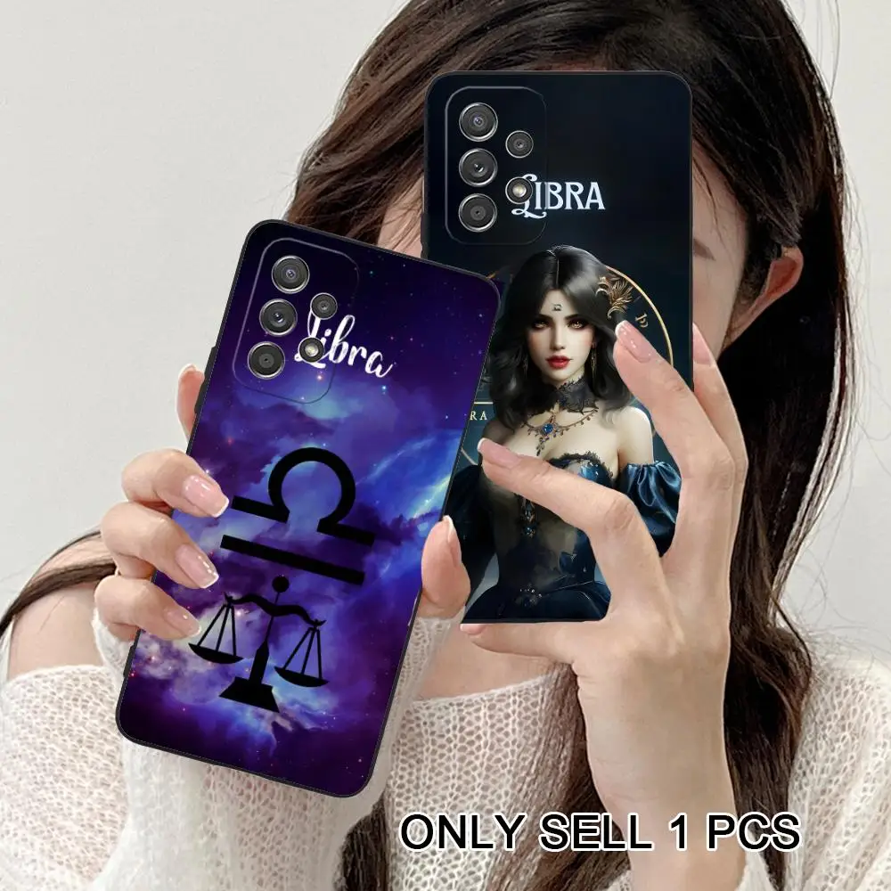 Zodiac Sign Libra Phone Case for Samsung Galaxy A26 25 24 23 22 21 17 16 15 14 13 12 11 5G Soft TPU Shockproof Cover