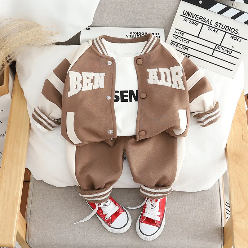 

New Spring Autumn Baby Boys Clothes Suit Children Girls Fashion Jacket T-Shirt Pants 3Pcs/Sets Toddler Clothing Kids Tracksuits
