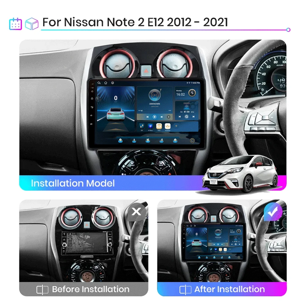 LJZN Android 16 Car Radio For Nissan Note 2 E12 2012 - 2021 Multimedia Video Player Navigation stereo GPS No 2din 2 din dvd 4G