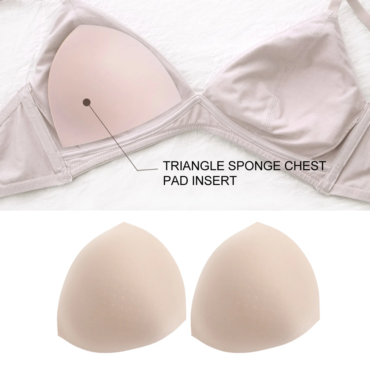 

6 Pairs Breast Pad Inserts Soft White Round Reusable Comfortable Lightweight Sports Bra Swimwear Bikinis Gowns