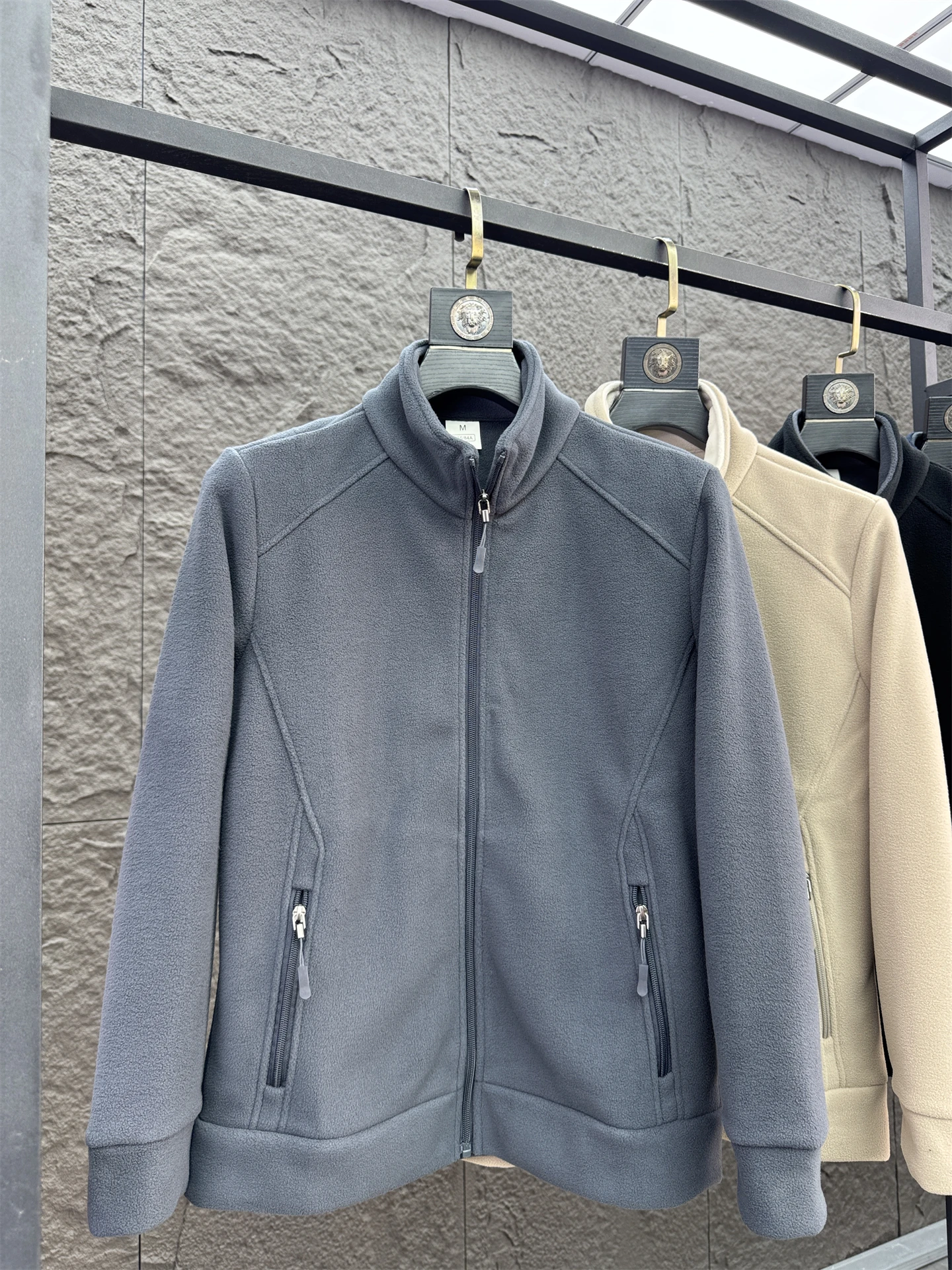 

Thiened Fce, осенне-зимний удобный теплый кардиган с воротником-стойкой, мужской свитшот, верхняя одежда Pampa & Stand Fit