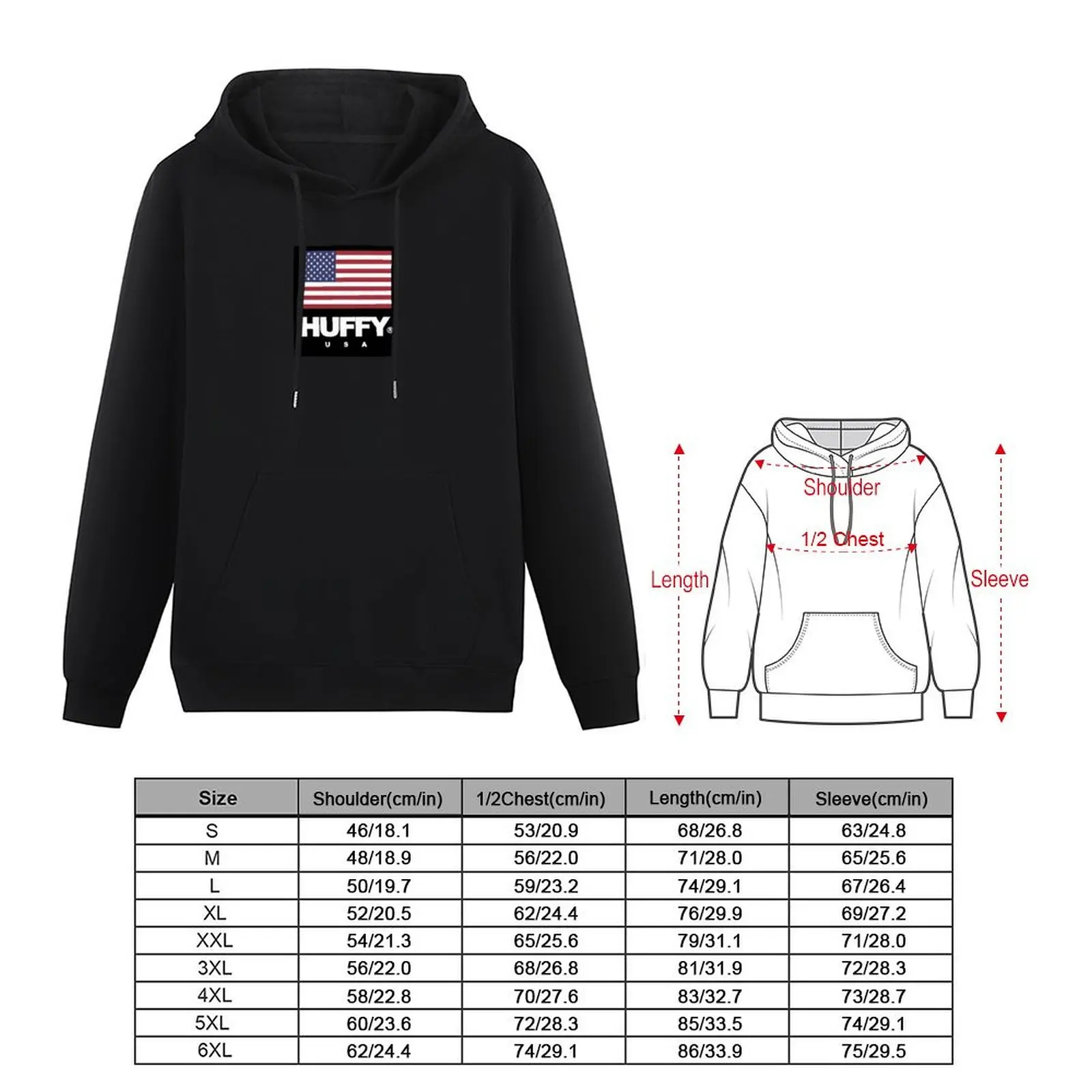 Huffy USA Hoodie Pullover Logo 1990 baju pria bertudung produk baru musim gugur Hoodie pria