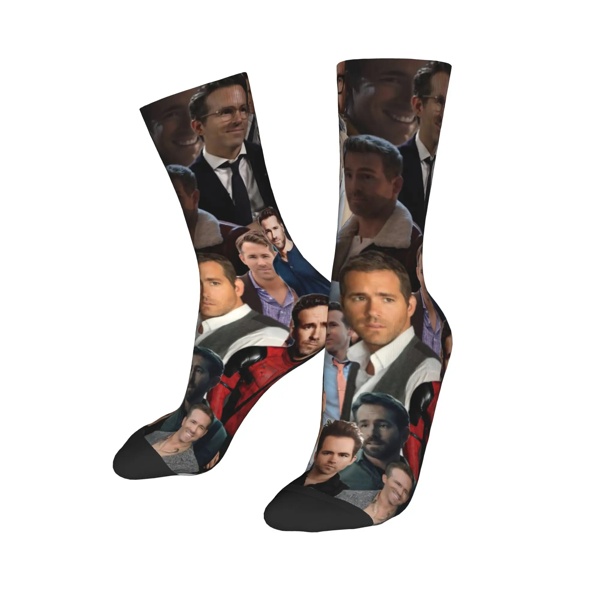 R-Ryan Reynolds جوارب ممثل وسيم جوارب مخصصة غير قابلة للانزلاق جوارب رجالية دافئة ناعمة للخريف جوارب تسلق ترفيهية