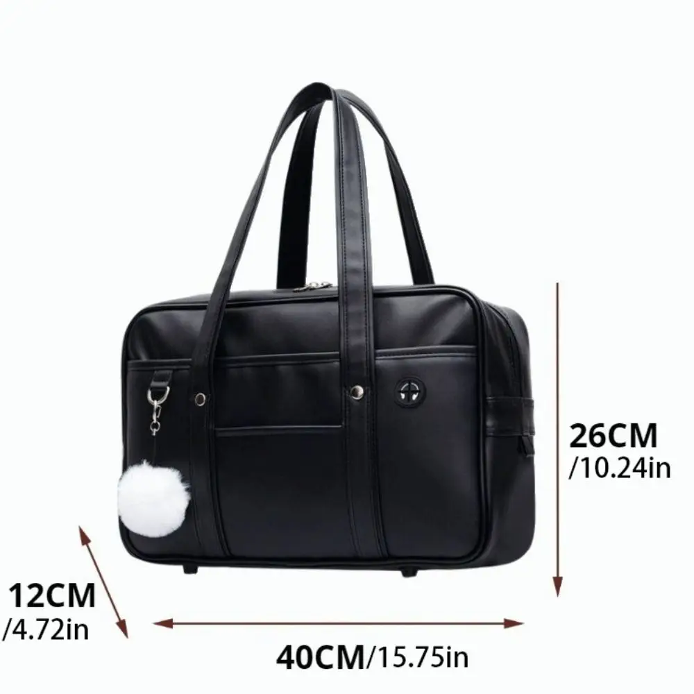 PU Leather JK Uniform Bag Solid Color Retro Handbag PU Leather Itabag Korean Style Commuting Preppy Style Shoulder Bag Travel