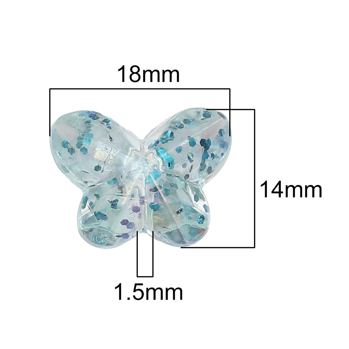 10pcs 18x14mm Acrylic Butterfly Beads Loose Charms for DIY Jewelry Making - Earring Necklace Bracelet Craft Accessories