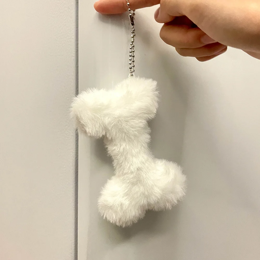 Creative New Stuffed Plush White Bone Bag Pendant Hobby Collectibles Lightweight Key Chain Birthday Festival Gifts Children