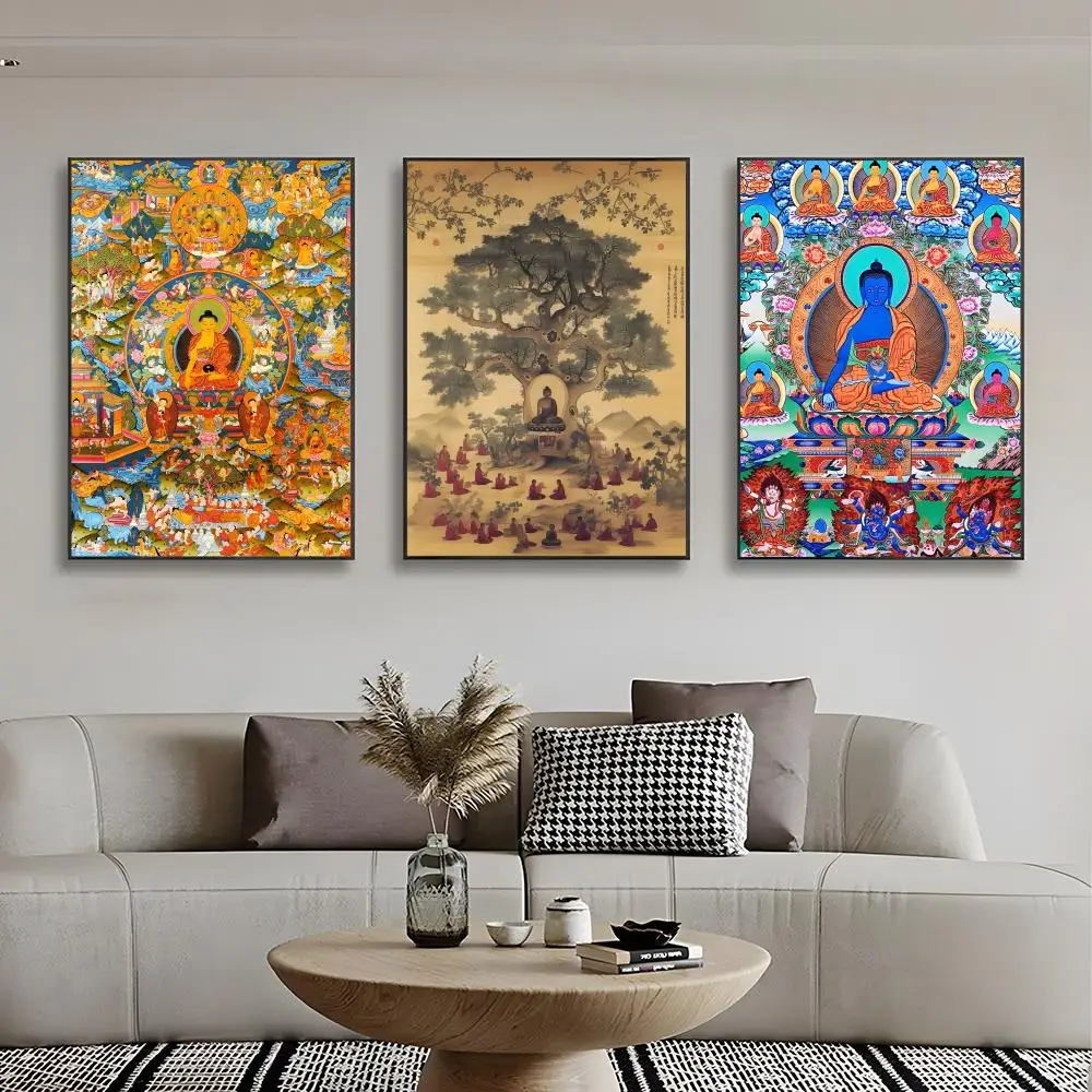 Spiritual Serene B-Buddhism Historical Religious Poster High-definition stickers ideal gifts for living rooms hallways
