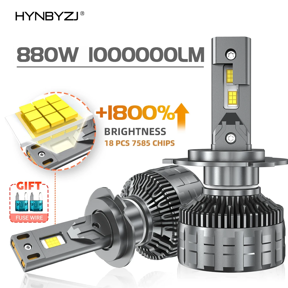 

HYNBYZJ H7 LED Headlight 880W H3 H4 H8 H9 H11 H1 HB3 HB4 H13 9005 9006 9007 9008 9012 Car LED Lamp LED Headlights Bulb