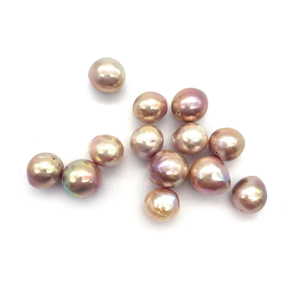 

12-15mm Natural Freshwater Pearl Edison Beads 1pc Nonporous Half Hole Straight Hole Necklace Earring Bracelet Accessories Retail