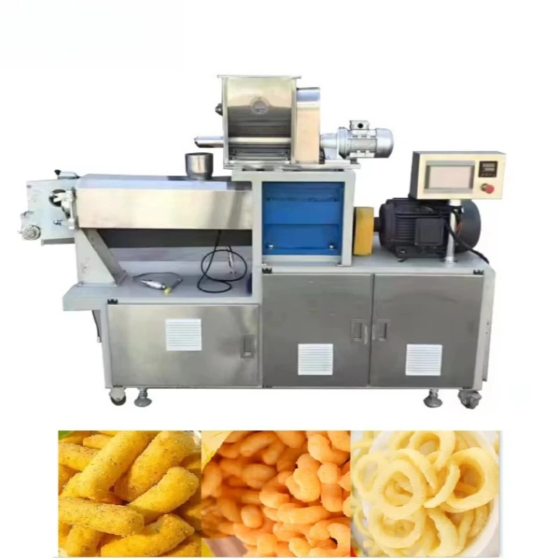 Twin Screw Extruder Puff Snack Extruder Automatic Stainless Steel Food Processing Plant Customized