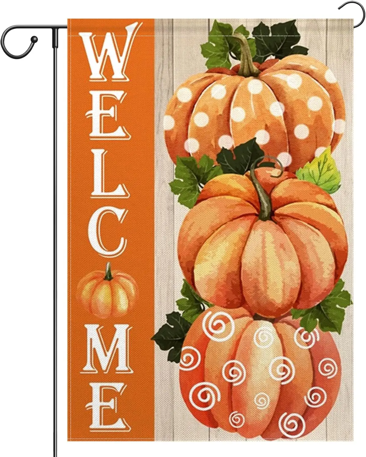 Fall Pumpkins Garden Flag 12x18 Inch Polka Dot Autumn Thanksgiving Harvest Burlap Welcome Yard Decoration Farmhouse Holiday  SSL