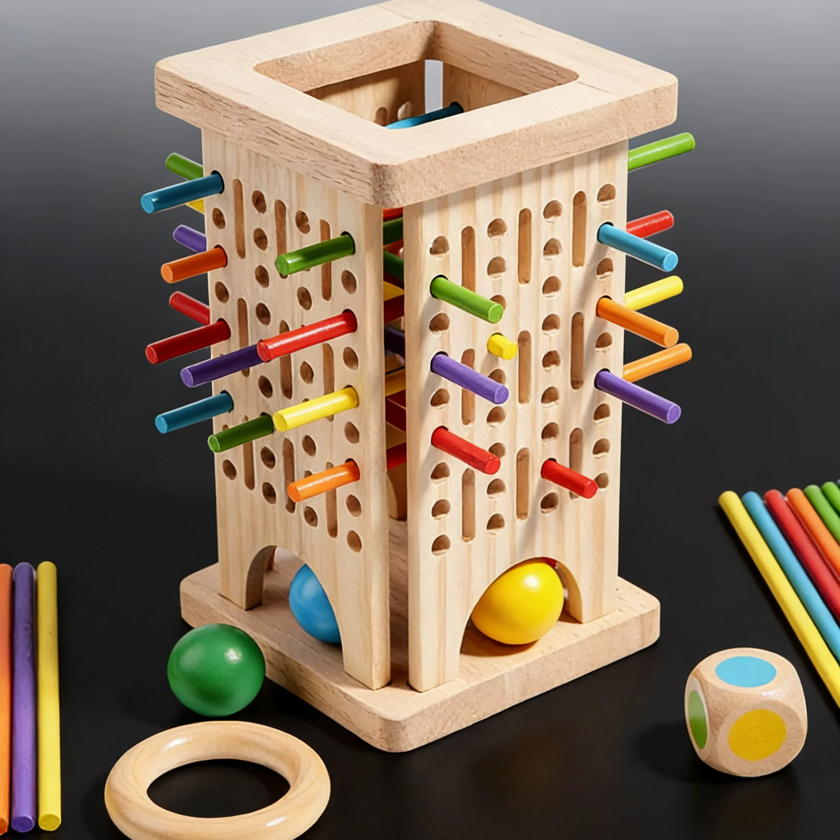 Wooden Stick Pulling Game Kids Multicolor Sticks Modes Durable Thick Wood Design Boost Thinking Ability Patience Recognition