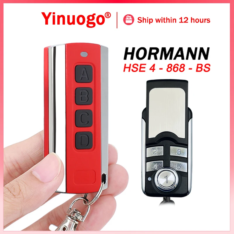 Mando a distancia para garaje HORMANN BiSecur, 868MHz, Compatible con HORMANN HSE4 HS1 HS4 HS5 HSE2 HSE5 HSE1 HSP4 HSD2 868 BS