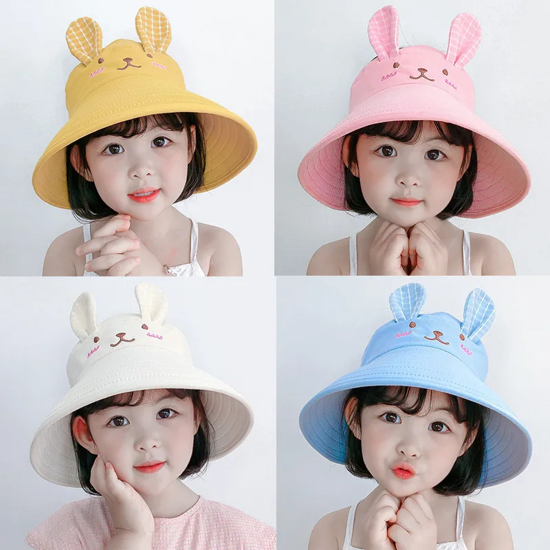 Children\'s empty top hat,rabbit sun hat,summer girl baby big brim sun hat,fisherman hat,cute for 1-8years old boys and girls