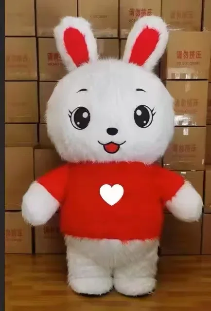 Christmas Inflatable Rabbit Mascot Costume Chinese New Year's Performance Clothings Props God Of Wealth Cartoon Rabbits Withou