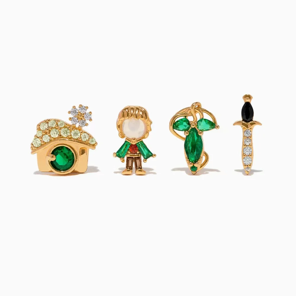 Preciosos pendientes de tuerca de dibujos animados para mujer, regalo de joyería de circonia cúbica colorida chapada en oro