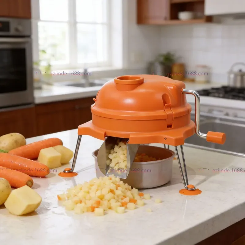 Manual Vegetable Cutter Commercial Multi-function Radish Dicer Potato Slicer Hand Crank Kitchen Food Prep Tool