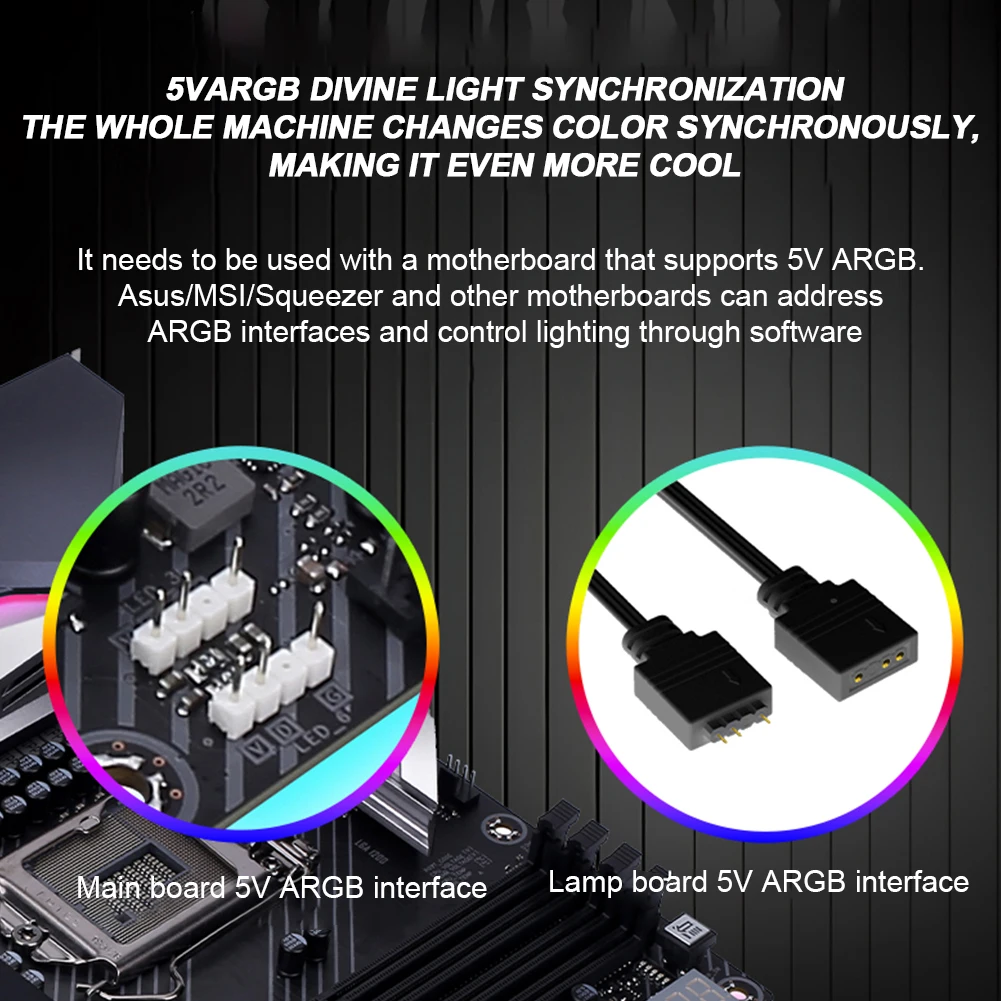 مرنة RGB مصباح ليد قطاع بار ARGB غطاء لوحة للكمبيوتر إمدادات الطاقة ATX 8Pin 24PIN GPU كابلات بطاقة الفيديو وحالة
