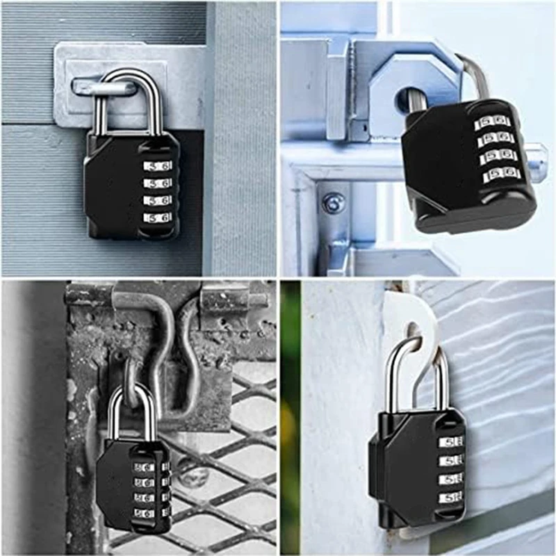 2Pcs 4-Digit Combination Padlock For Sports Lockers, Fences, Tool Boxes And Buckle Cabinets Easy To Use