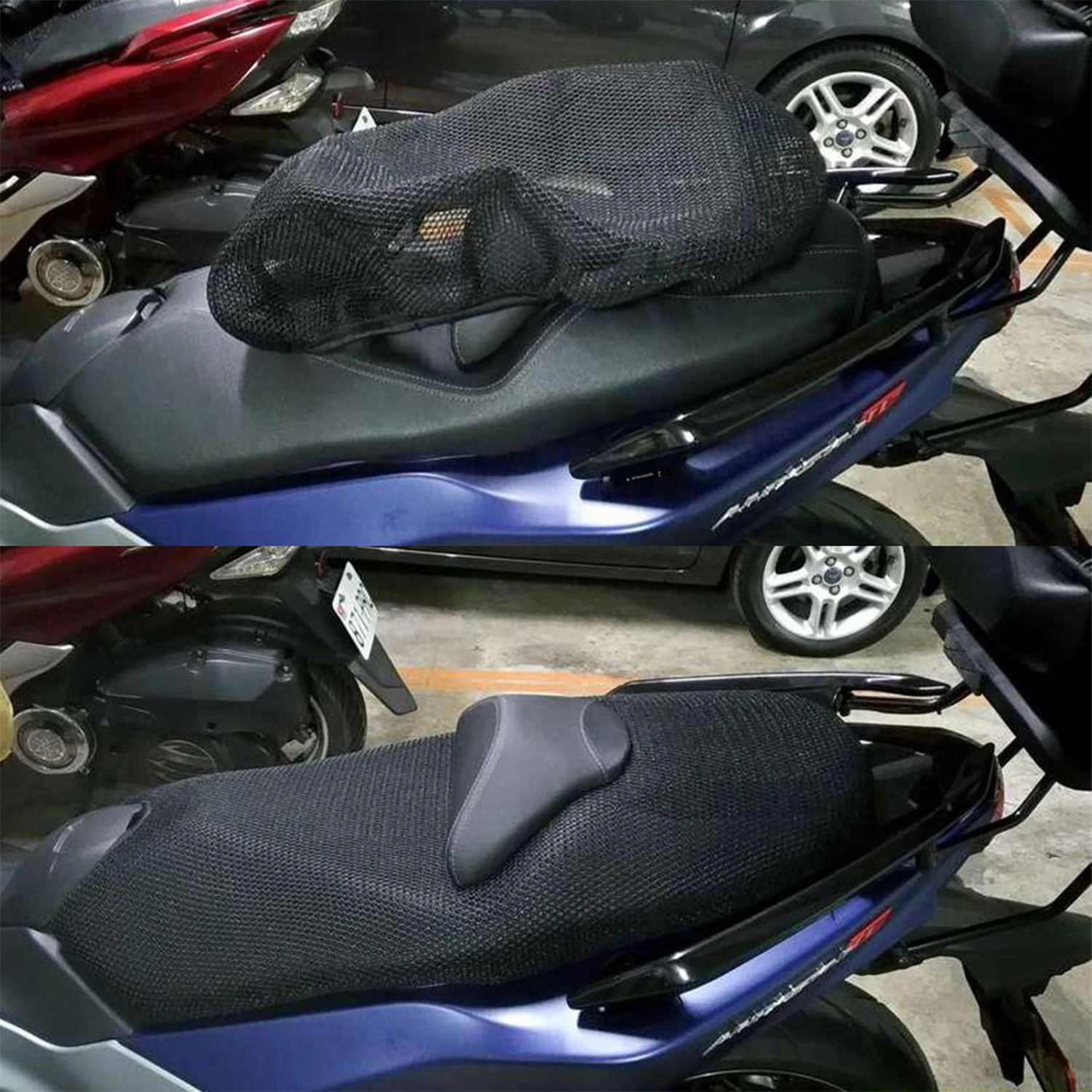 Sarung Jok Jaring 3D untuk Maxsym Sanyang TL500 Sarung Jok Bantalan Kain Anti Selip Sepeda Motor Maxsym Sanyang TL500