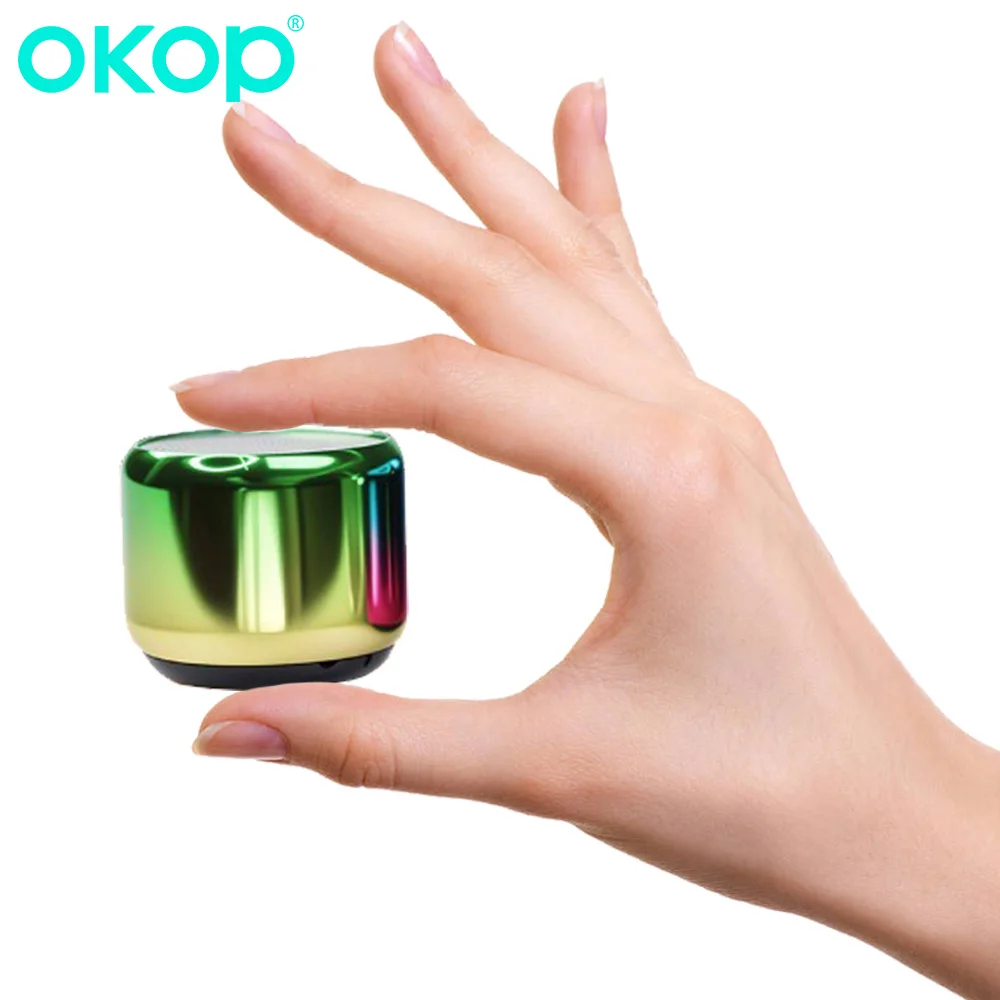

OKOP MiniSpeaker, Bluetooth-динамик, сабвуфер с подключаемым картой, портативный маленький стереодинамик, сабвуфер с гальваническим металлическим динамиком AUX/TF