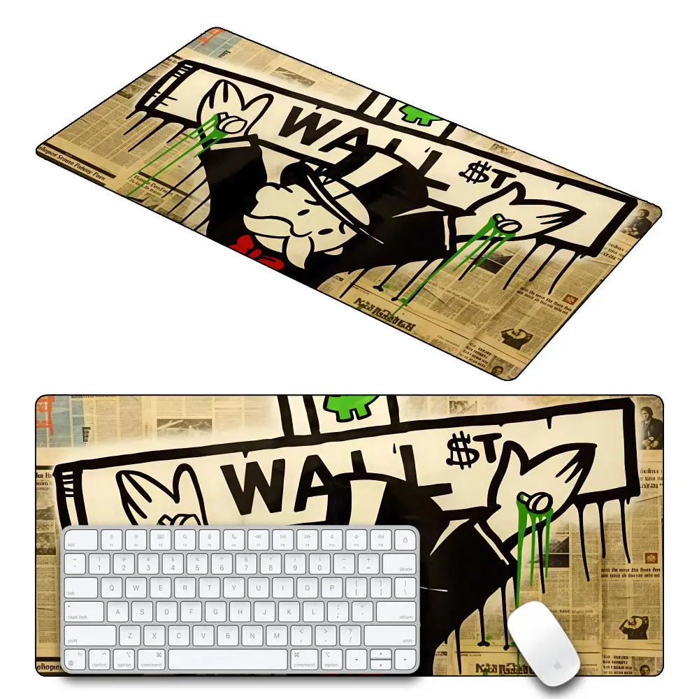 Cartoon Money Funny Cute Artist Mouse Pad Desk Mat Large Non-slip Anti-fray Keyboard Ergonomic Office Rubber PC Home Custom