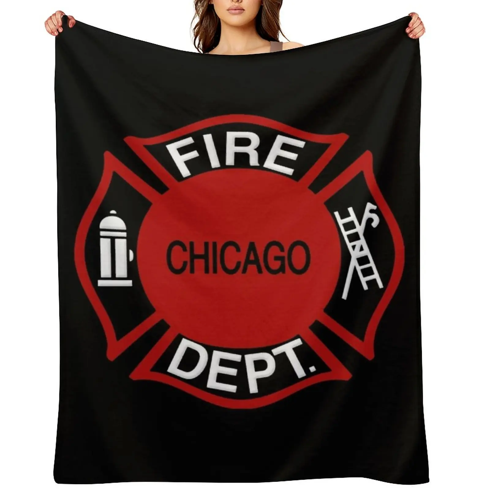 بطانية رمي قسم إطفاء شيكاغو CFD أريكة عملاقة دافئة لفصل الشتاء أغطية سرير هدية شخصية بطانيات #2