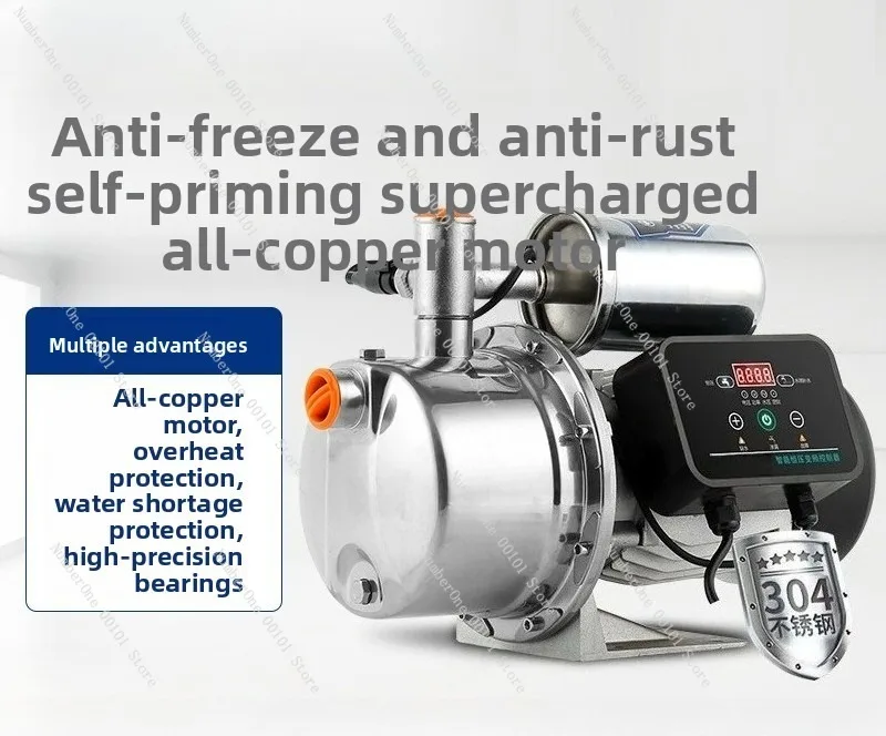 304 Stainless Steel Intelligent Self-Priming Pump,Variable Frequency Constant Pressure Booster Pump Home Water Pressure Increase