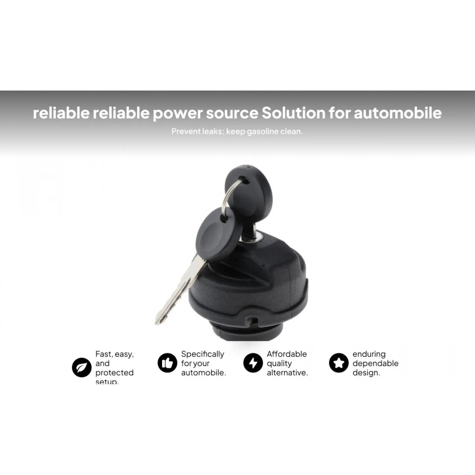 Car Fuel Cap Lock Plastic Gas Filler Cover with Keys 65mm Durable Replacement for VW Beetle Caddy