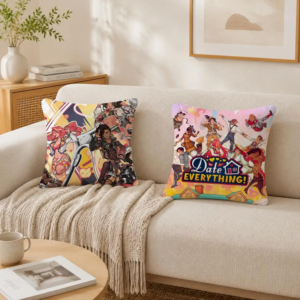 Video Game D-date Everything Cushion Cover Plush Decorative Pillow Case With Hidden Zipper Cutecore Room Decor For Home